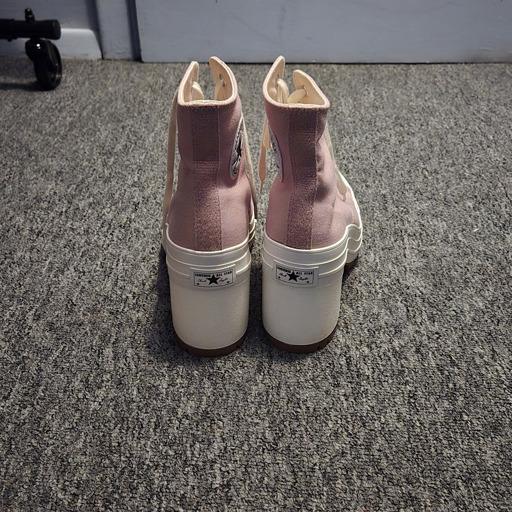 Converse Pink High-Top Heeled Sneakers - Picture 4 of 6
